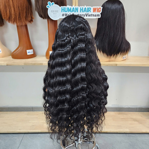 <b>Deep</b> <b>Wave</b> HD Human Hair Lace Front <b>Wig</b> Virgin Grade Raw bone straight Hair Afro Style Wholesale Vendors and for black woman - Product Image 4