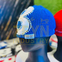 Bonnet camouflage personnalisé tendance en tricot doux pour l'hiver avec motif unisexe, chaud, style urbain, plage, orné de perles