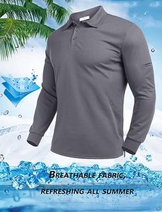 Polos de Manga Larga para Hombre, Polo de Golf de Secado Rápido para Hombre - Product Image 4