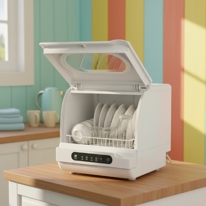 Lave-vaisselle électrique de comptoir SUDEX à chargement frontal, portable, en plastique, capacité 4 couverts, sans installation - Product Image 2