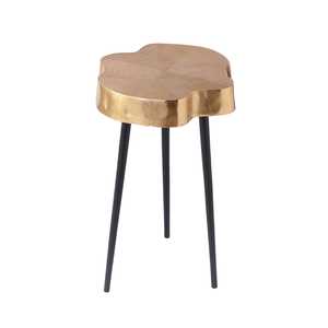 Top Choice Modern <b>Gold</b> Top Tripod Side <b>Table</b> 12x18.5 Inches Contemporary Living Room Furniture - Product Image 2