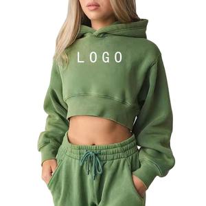 Conjunto de Sudadera Corta y Pantalones Deportivos para Mujer, Sudadera Corta con Capucha y Pantalones Jogger - Product Image 1