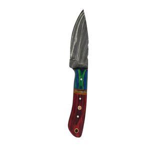 Multi Color Wood Handle Forged Blade Outdoor Utility Gear Damascus Steel <b>Small</b> Skinner Knife Fixed Blade Hunting Camping <b>Tool</b> - Product Image 1