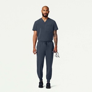 Uniforme Médico Unisex Transpirable y Ecológico Pentax, Estilo Jogging, Pantalones Rectos Grises, 100% Algodón - Product Image 1