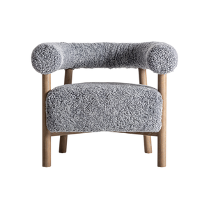 Sillón Contemporáneo Tipo Barril, Tapizado en Bouclé Premium, Respaldo Redondeado, Ergonómico y Confortable, Mueble de Interior - Product Image 3