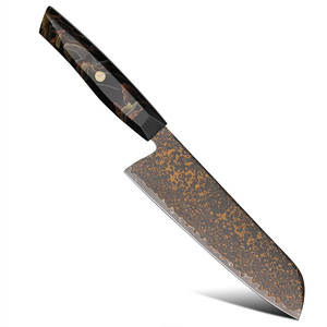 Couteau de chef artisanal de luxe en cuivre damas avec motif élégant et manche en bois durable pour une cuisine gastronomique - Product Image 4