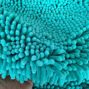 Turquoise Chenille Bath Mat Set Rectangle Absorbent Knitted Solid Color for Bathroom Use Solid Color - Product Image 6