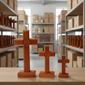 <b>Top</b> quality Red Cross Religious <b>Easter</b> Wooden Craft Wall Decoration Home Decor Religious Tabletop Ornament Christmas Decor Cross - Product Image 5