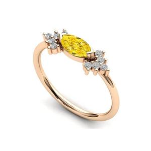 แหวนเพชรโมอิสสีเหลืองสำหรับผู้หญิงทำจาก925แหวนหมั้นชุบโรเดียมประดับอัญมณีทำจากเงินแท้ - Product Image 2