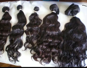 Extensions de cheveux humains vierges non traités de qualité supérieure, ondulés naturels, bruts, non décolorés, en mèches originales - Product Image 3