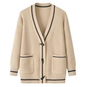 High Quality Women Winter Solid Casual Custom Size <b>Cardigan</b> <b>Sweater</b> Lightweight Knit Vintage Breathable Open Front - Product Image 2