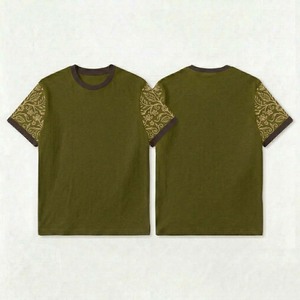 Camiseta de Hombre Estilo Urbano, Lisa, de Manga Corta, Corte Cuadrado, Color Sólido, Algodón Grueso, Camiseta Básica para Hombre - Product Image 3