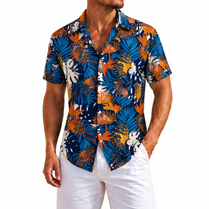 Chemise hawaïenne à fleurs tropicales pour homme, personnalisée par sublimation, manches courtes, décontractée, été, plage, imprimée, boutonnée, pour les vacances - Product Image 3