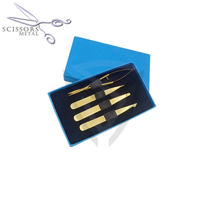 Ciseaux à sourcils en métal de qualité supérieure, étiquette privée, en acier inoxydable massif, couleur or, ciseaux à ressort inclinés pour cils - Product Image 6