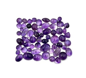 Lot de pierres précieuses en améthyste naturelle, formes variées, cabochons, 5-16 mm, 100 carats, pour la création de bijoux - Product Image 3