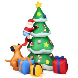 7 Feet Inflatable Christmas <b>Tree</b> with <b>LED</b> <b>Lights</b> Outdoor Holiday Yard Decorations Featuring Santa for Festive Season - Product Image 6