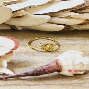 Anillo de Ojo Turco de Diseño Elegante, Anillos Bohemios de Latón para Mujer, Chapado en Oro de 18k, Anillo Minimalista de Protección Delicado para Venta al por Mayor/OEM/ODM - Product Image 5
