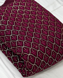 SQ <b>embroidery</b> <b>fabric</b> beaded <b>fabric</b> embroidered silk <b>fabric</b> chiffon <b>fabric</b> abaya <b>fabric</b> kaftan material wholesale export bulk usa - Product Image 4
