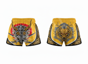 Shorts de Muay Thai personnalisés de haute qualité en polyester, imprimés par sublimation, pour l'entraînement de boxe, MMA et arts martiaux. - Product Image 5