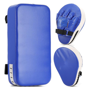 Guante de Boxeo Ecológico de Microfibra Azul y Cuero Vacuno PU con Correa Antideslizante para Entrenamiento - Product Image 1
