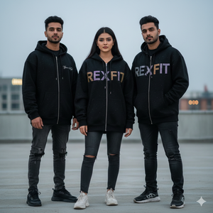 Sudadera con capucha y cremallera de algodón 100% de 500 GSM de peso pesado, estilo vintage, extragrande, personalizada con pedrería en toda la prenda, de fábrica OEM. - Product Image 1