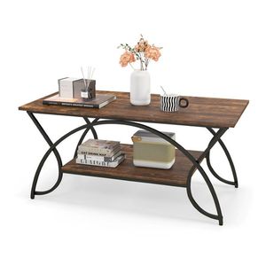 Tavolino da salotto rettangolare con elegante struttura in metallo - Product Image 1