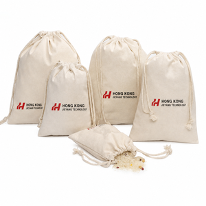 Wholesale Eco-Friendly Canvas Pouch Custom logo Printed Canvas Drawstring <b>Bag</b> with Double String Drawstring <b>Bag</b> - Product Image 1