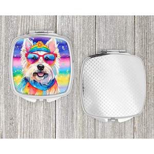 Westie Dawg กระเป๋ากระจกแต่งหน้าขนาดพกพาพับได้สำหรับตกแต่งขนาดกะทัดรัดของขวัญสำหรับผู้หญิงและเด็กผู้หญิง - Product Image 4