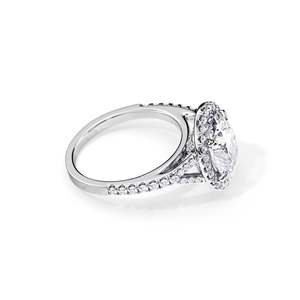 Oval Cut Diamond Engagement Ring Women's Prong Setting Pave Band Floral Style IGI Certified - Product Image 4