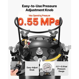 Serbatoio per Vernice a Pressione 40 L (10.6 Gal) in Acciaio Resistente per Pistola a Spruzzo, con Tre Attacchi Rapidi - Product Image 5