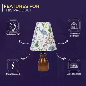 Printed Fabric <b>Lamp</b> <b>Shade</b> Tabletop <b>Clip</b> <b>on</b> Removable <b>Lamp</b> Holder Bird Floral Home Decor - Product Image 5