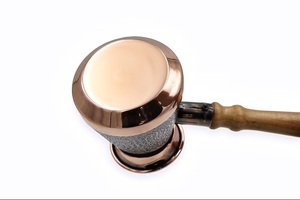 Auténtica cafetera armenia Jazzve con emblema de granada en relieve, Cezve Ibrik, cafetera tradicional de cobre texturizado de dos tonos. - Product Image 3
