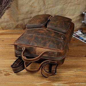 Signature Vintage Leather <b>Backpack</b> <b>Waterproof</b> Anti-Theft Laptop Rucksack Genuine Leather Craft LBP-0343 - Product Image 6