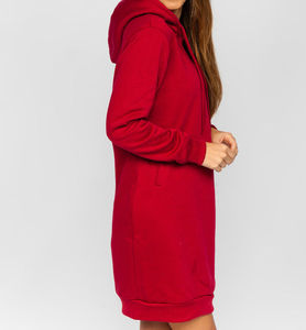 <b>Women</b> <b>Longline</b> <b>Fleece</b> Sweatshirt 100% Cotton Breathable Casual Winter Wear Oversized Loose Fit Short Sleeve Zip Front Draw - Product Image 5