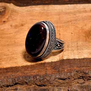 Anillo de Labradorita con Forma Ovalada, Plata de Ley 925, Estilo Bohemio, Joyería Hecha a Mano, Regalo para Mujer - Product Image 4