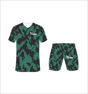 Ensemble de maillots de football personnalisés en sublimation camouflage vert pour hommes, ensembles d'entraînement de football respirants, vente en gros, tenue de sport à séchage rapide pour équipe - Product Image 2