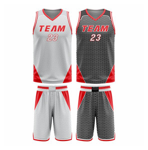 Team Sublimated <b>Mesh</b> Basketball Uniform Set V-Neck Sleeveless Breathable Unisex Adult All Seasons Athletic Wear - Product Image 1