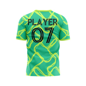 เสื้อฟุตบอลคอวีพิมพ์โลโก้ตามสั่ง ผ้าโพลีเอสเตอร์ 100% แขนสั้น ระบายเหงื่อได้ดี ทรงสปอร์ต ชุดฟุตบอลและเสื้อแฟนคลับ - Product Image 2