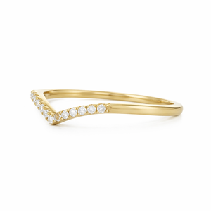 DEF Color VS VVS Clarity Round Lab Diamond <b>Ring</b> 9K 10K Solid Gold Minimalist Chevron Moissanite Diamond <b>Stacking</b> Engagement <b>Ring</b> - Product Image 2