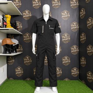 Combinaison de travail à manches courtes pour homme TwillSports, en coton respirant, uniforme de protection pour la construction et la réparation - Product Image 5