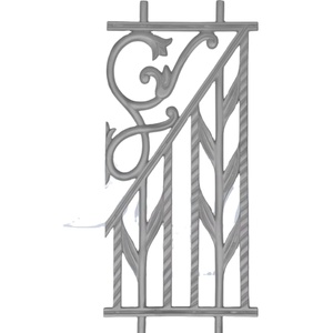 Rampe d'escalier de balcon commerciale moderne en fonte gris de 12 mm d'épaisseur, robuste, antirouille, hauteur de 24 pouces, galvanisée - Product Image 1