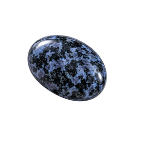 Piedra de Fluorita Ovalada Pulida, con Patrón Moteado Azul y Negro, Cristal Decorativo para el Hogar - Product Image 1