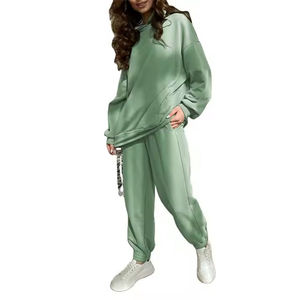 ชุดวอร์มออกกำลังกายระบายอากาศได้ดี เสื้อฮู้ดและกางเกงจ็อกเกอร์ผ้าฟลีซสำหรับผู้หญิงผู้ชาย ไซส์พลัส ชุดออกกำลังกาย - Product Image 3