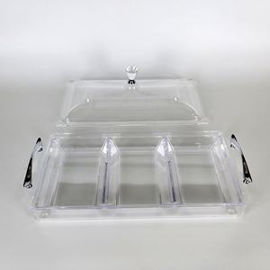 3 Dividers <b>Acrylic</b> Luxury Snack Serving Tray Set for Party Indoor and Outdoor Use - Product Image 4