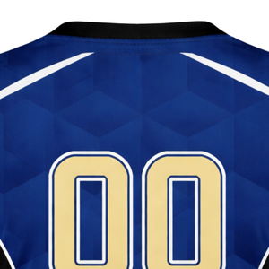 Camiseta de Fútbol Personalizada para Mujer, Diseño Geométrico Azul, Manga Corta, Transpirable, de Secado Rápido, Uniforme de Equipo para Chicas - Product Image 5