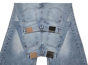 Jean en denim taille haute à jambe large pour femme, coupe ample, longueur intégrale, en coton lavé respirant, pour usage décontracté - Product Image 6