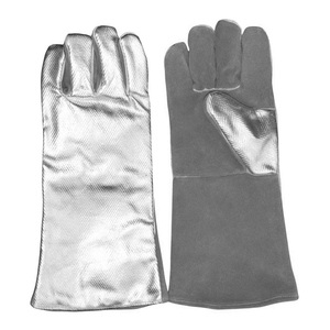 Gants de soudage en cuir de vachette pleine fleur et aluminium, haute performance, durables, résistants à la chaleur et aux étincelles, avec manchette de sécurité. - Product Image 6