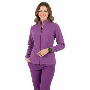 Chaqueta de Enfermería para Mujer, con Cierre Completo, Uniforme Médico, Abrigo Térmico, Ropa de Trabajo para Doctoras de Hospital, Chaqueta de Tela Elástica - Product Image 1