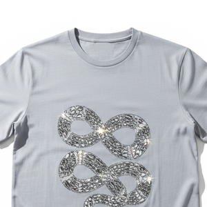 เสื้อยืดสตรีทแวร์ประดับเพชรเทียมแบบรักษ์โลกสำหรับฤดูร้อน แขนสั้น สไตล์ลำลอง - Product Image 4