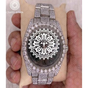 Montre de luxe Charm Jewells, bracelet en acier inoxydable, mouvement mécanique analogique, cadran de 40 mm, date automatique lumineuse, résistante à l'eau - Product Image 6